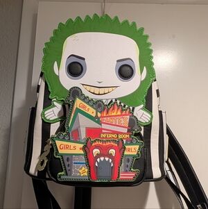 Beetlejuice Icon Mini Backpack in Green & Black Glows In dark!